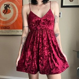 Silence + Noise Velvet Maroon Romper